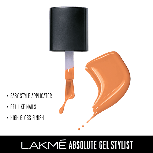 Lakme Absolute Gel Stylist Nail Color, 12 ml Peach Sorbet 