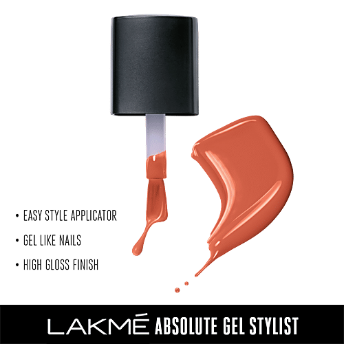Lakme Absolute Gel Stylist Nail Color, 15 ml Tawny Brown 