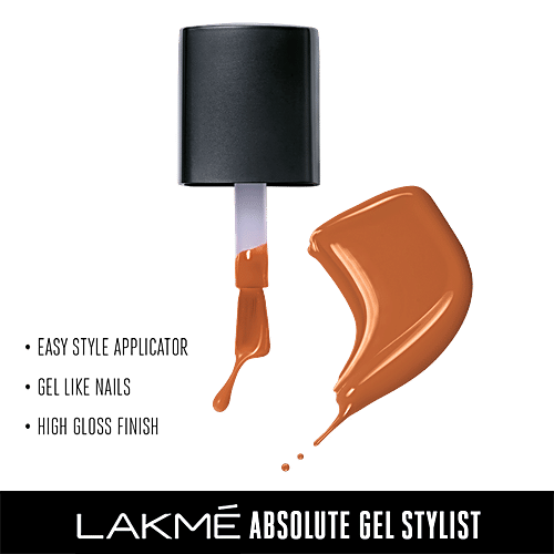 Lakme Absolute Gel Stylist Nail Color, 15 ml Silk Caramel 