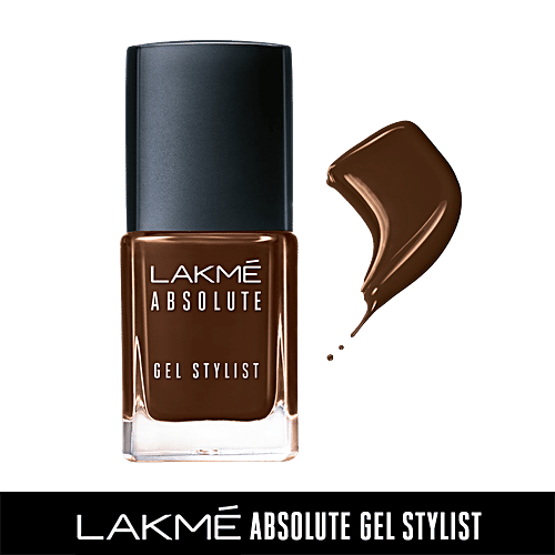 Lakme Absolute Gel Stylist Nail Color, 15 ml Deep Taupe Long-Lasting