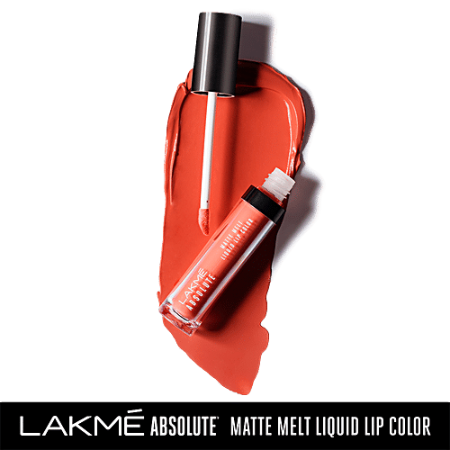 Lakme Absolute Matte Melt Liquid Lip Colour, 6 ml Crazy Tangerine 