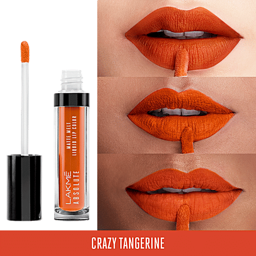 Lakme Absolute Matte Melt Liquid Lip Colour, 6 ml Crazy Tangerine 