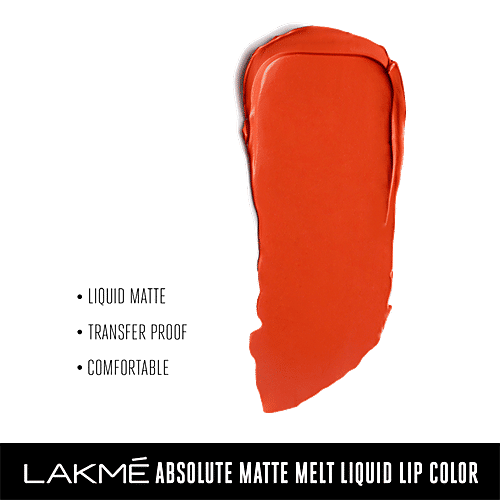 Lakme Absolute Matte Melt Liquid Lip Colour, 6 ml Crazy Tangerine 