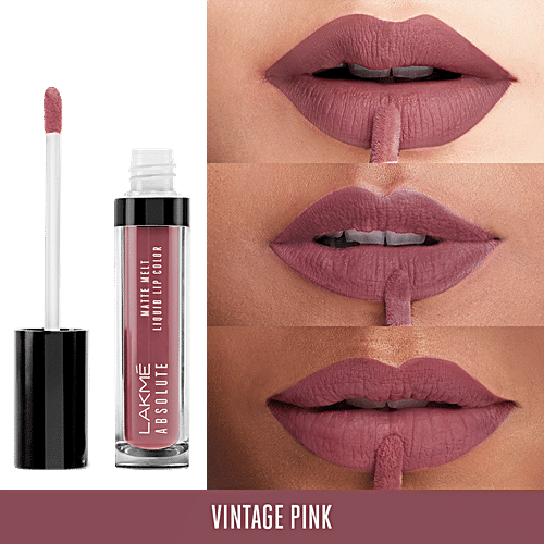 Lakme Absolute Matte Melt Liquid Lip Colour, 6 ml Vintage Pink 