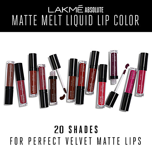 Lakme Absolute Matte Melt Liquid Lip Colour, 6 ml Vintage Pink 