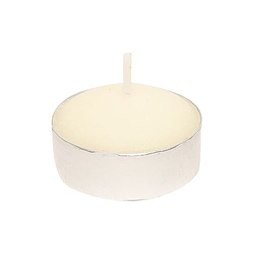 DP Wax Tealight Candles Metal - Smokeless, White, CD 81, 16 g Set of 25 