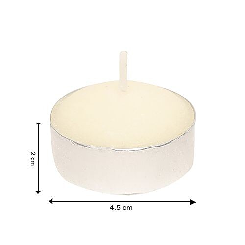 DP Wax Tealight Candles Metal - Smokeless, White, CD 81, 16 g Set of 25 