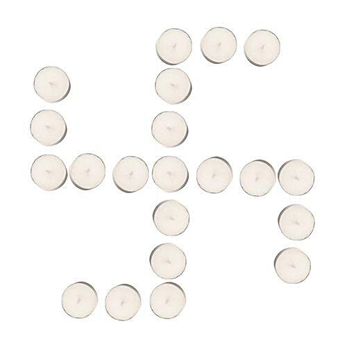 DP Wax Tealight Candles Metal - Round, Smokeless, White, 0CD 82, 8 g Set of 50 