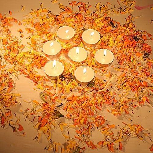 DP Wax Tealight Candles Metal - Round, Smokeless, White, 0CD 82, 8 g Set of 50 