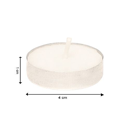 DP Wax Tealight Candles Metal - Round, Smokeless, White, 0CD 82, 8 g Set of 50 