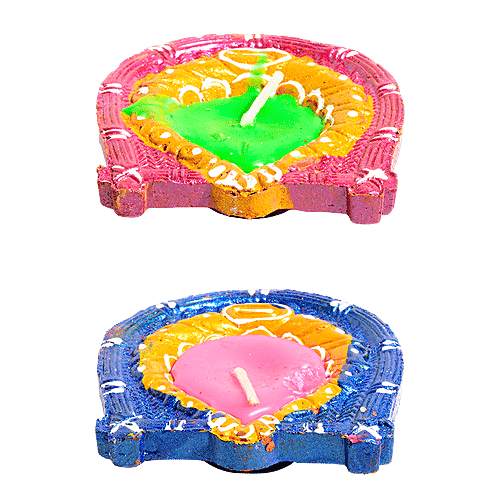 Diyaz Wax Diya - Assorted Colour, ED124F, 4 pcs  