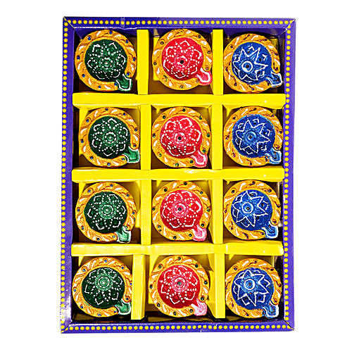 Diyaz Mud Diya - Assorted Color, ED123B, 12 pcs