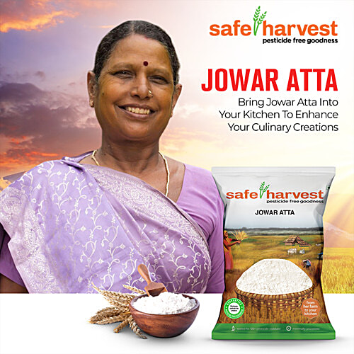Safe Harvest Jowar Atta - Pesticide Free, 500 g  Pesticide Free