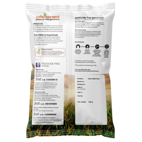 Safe Harvest Little Millet Rice - Pesticide Free, 500 g  Pesticide Free Natural Food