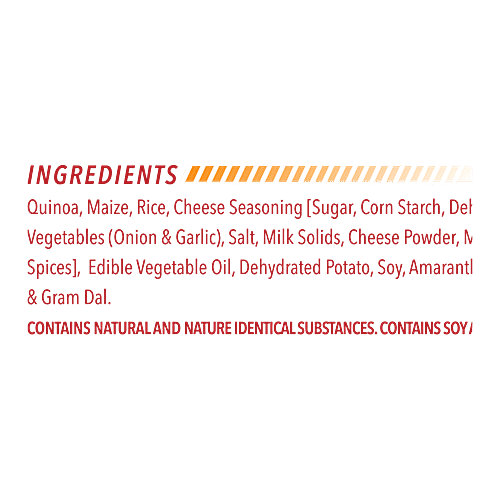 The Green Snack Co. Quinoa Puffs - Peppy Cheese, 40 g Canister Zero Trans Fat & Zero Cholesterol