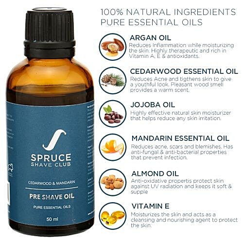 Spruce Shave Club Cedarwood & Mandarin Pre Shave Oil, 50 ml  