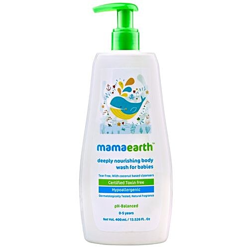 Mamaearth Deeply Nourishing Baby Wash, 400 ml  pH Balanced & Hypoallergenic, Certified Toxin Free