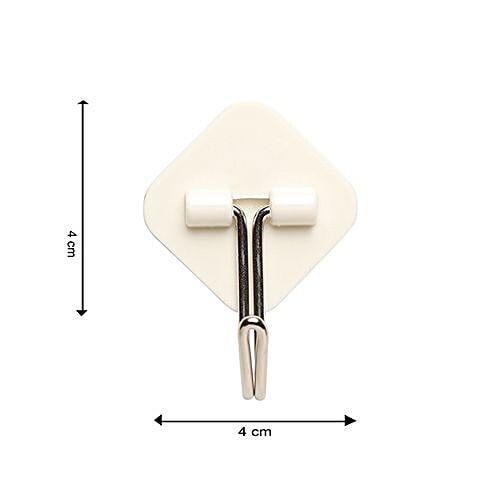 BB Home Plastic & Steel Hook/Hanger - Self Adhesive/Stickable, BH 057, 6 pcs  