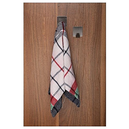 bb home Stainless Steel Hook - Self Adhesive/Stickable, Square Shape, 4 pcs  Strong & Long-Lasting Hold