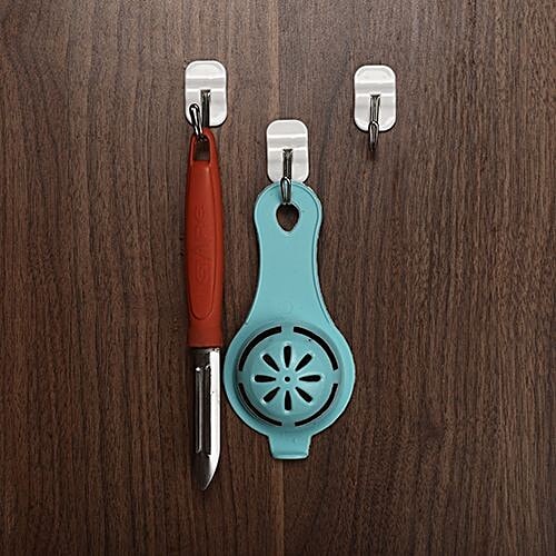 BB Home Plastic & Steel Hook/Hanger Self Adhesive/Stickable - BH 056, 5 pcs  