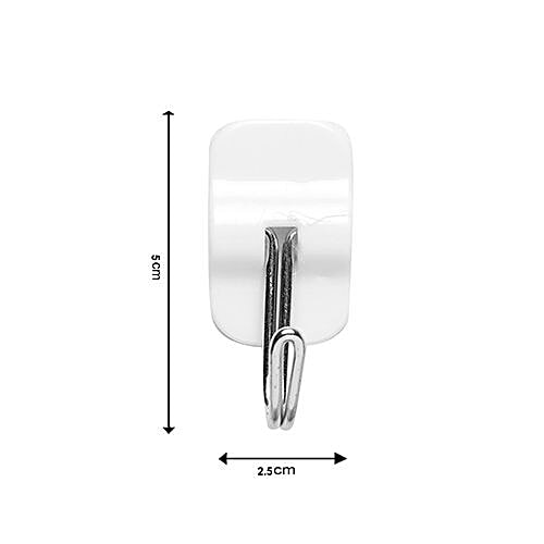 BB Home Plastic & Steel Hook/Hanger Self Adhesive/Stickable - BH 056, 5 pcs  