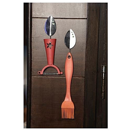 BB Home Steel Hook/Hanger Self Adhesive/Stickable - Leaf Shaped, BH 055, 2 pcs  