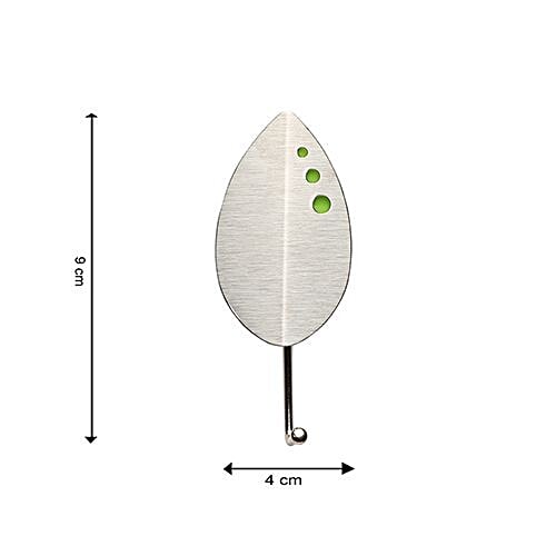 BB Home Steel Hook/Hanger Self Adhesive/Stickable - Leaf Shaped, BH 055, 2 pcs  