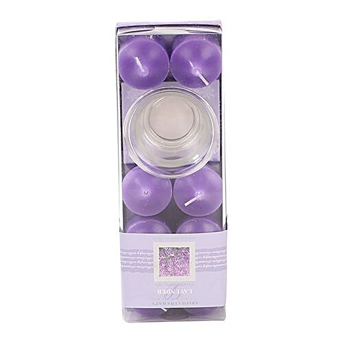 DP Decorative Wax Scented  Candles & Holder - Blue, BB-1263-3, Lavender, 8 pcs  