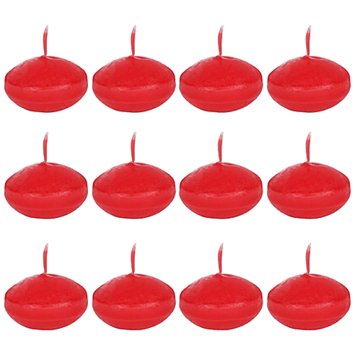 DP Decorative Wax Floating Candles - Red, BB-1256, 12 pcs  
