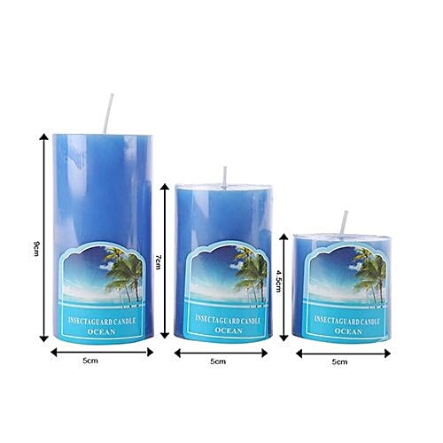 DP Decorative Wax Scented Candles - Ocean, BB-1258-3, 3 pcs  