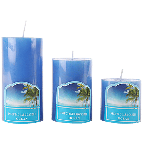 DP Decorative Wax Scented Candles - Ocean, BB-1258-3, 3 pcs  