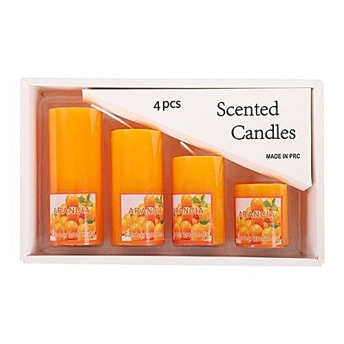 DP Decorative Wax Candles Scented - Orange, BB-1257-4, Arancia, 4 pcs  
