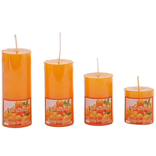 DP Decorative Wax Candles Scented - Orange, BB-1257-4, Arancia, 4 pcs  