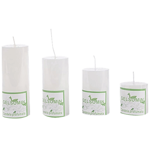 DP Scented Wax Candles - Assorted Colours, For Decorative Purposes, 4 pcs