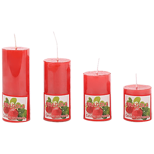 DP Scented Wax Candles - Assorted Colours, For Decorative Purposes, 4 pcs