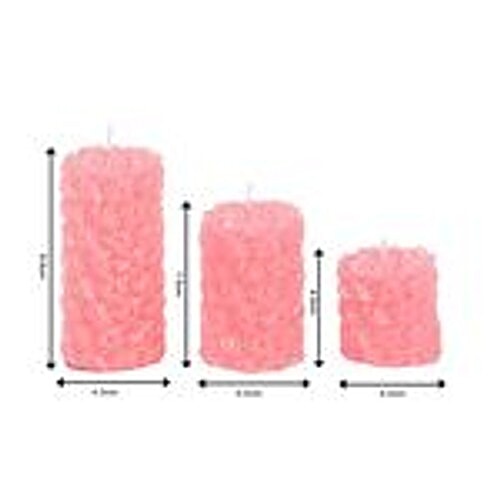 DP Decorative Scented Candles - Pink, BB-1259-2, 3 pcs  
