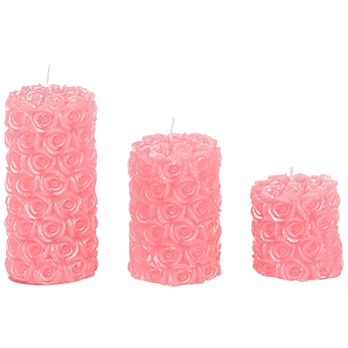 DP Decorative Scented Candles - Pink, BB-1259-2, 3 pcs  
