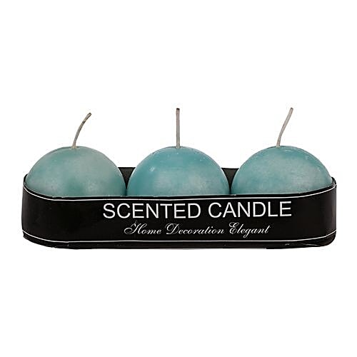 DP Decorative Wax Scented Candles - Blue, BB-1255-4, 3 pcs  