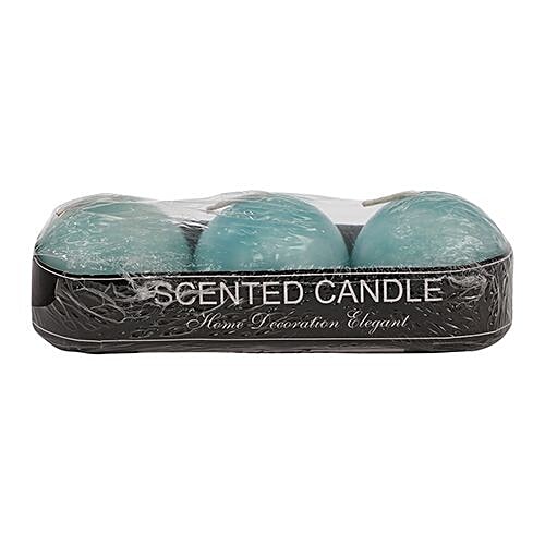 DP Decorative Wax Scented Candles - Blue, BB-1255-4, 3 pcs  