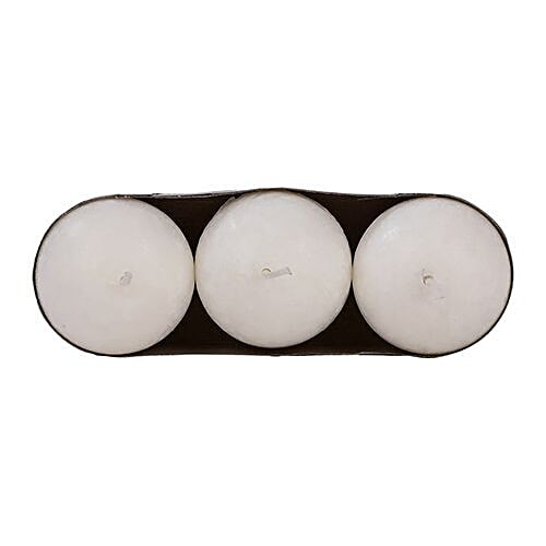 DP Decorative Wax Scented Candles - White, BB-1255-5, 3 pcs  