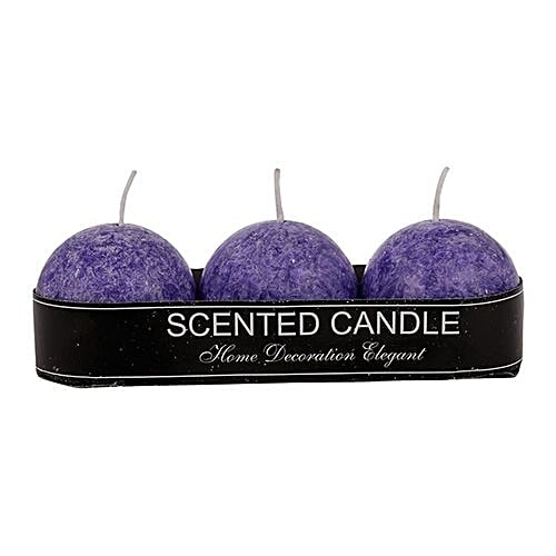 DP Decorative Wax Round Candles - Lavender, BB-1255-6, 3 pcs  