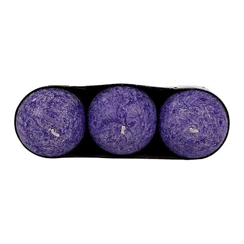 DP Decorative Wax Round Candles - Lavender, BB-1255-6, 3 pcs  