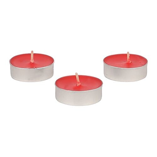 DP Decorative T Light Candle Wax 4 To 5 Hrs Burning, Red BB1254RED, (Pack Of 50)  