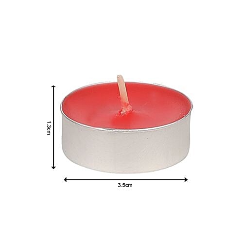 DP Decorative T Light Candle Wax 4 To 5 Hrs Burning, Red BB1254RED, (Pack Of 50)  