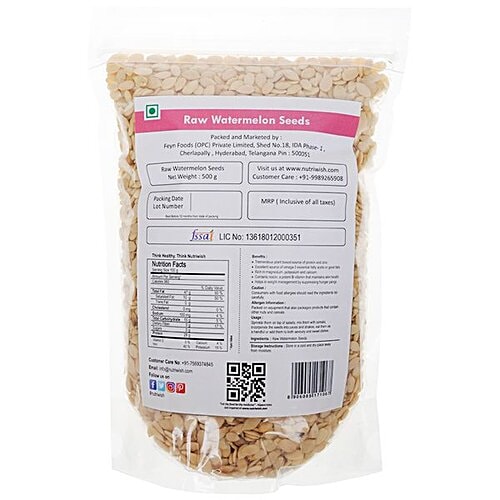 NUTRIWISH Raw Watermelon Seeds, 500 g  