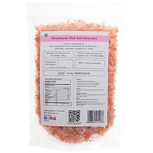 NUTRIWISH Himalayan Pink Salt/Uppu Granules, 500 g  