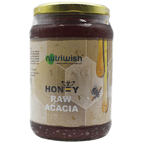 Nutriwish Acacia Honey - Pure Acacia Honey, 1 kg  Pure, No Cholesterol, No Total Fat