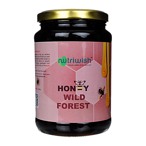 Nutriwish Wild Forest Honey - 100 % Pure Wild Forest Honey, 1 kg Pure, No Cholesterol, No Total Fat