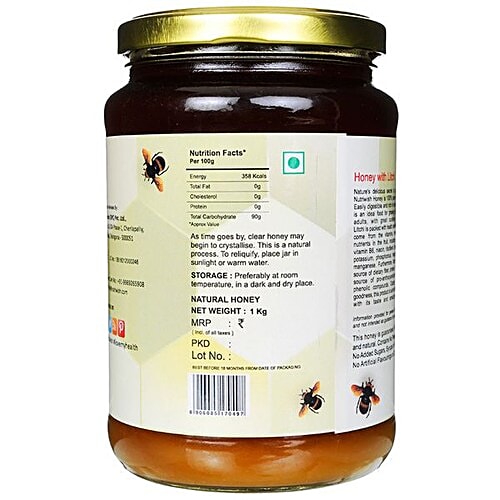 NUTRIWISH 100 % Pure Honey - Litchi, 1 Kg  