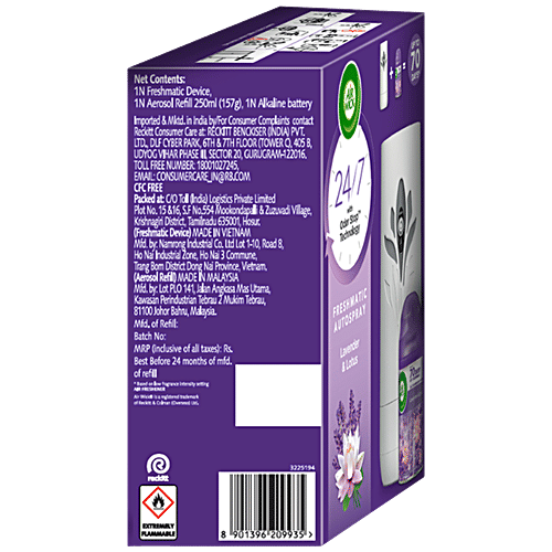 Airwick Lavender & Lotus Air Freshener - Kit, 250 ml  Hills of Munnar, Upto 60 Days